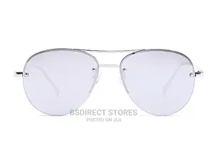 River Island Men's Silver Aviator Tinted Lenses Sunglasses