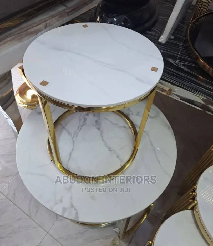 Black Marble Side Stool