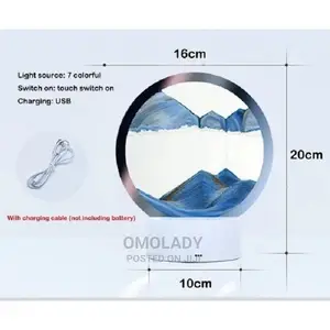 360° 3D Moving Sand Art Desk Lamp - 8"