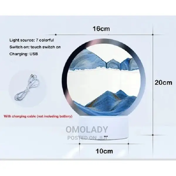 360° 3D Moving Sand Art Desk Lamp - 8"