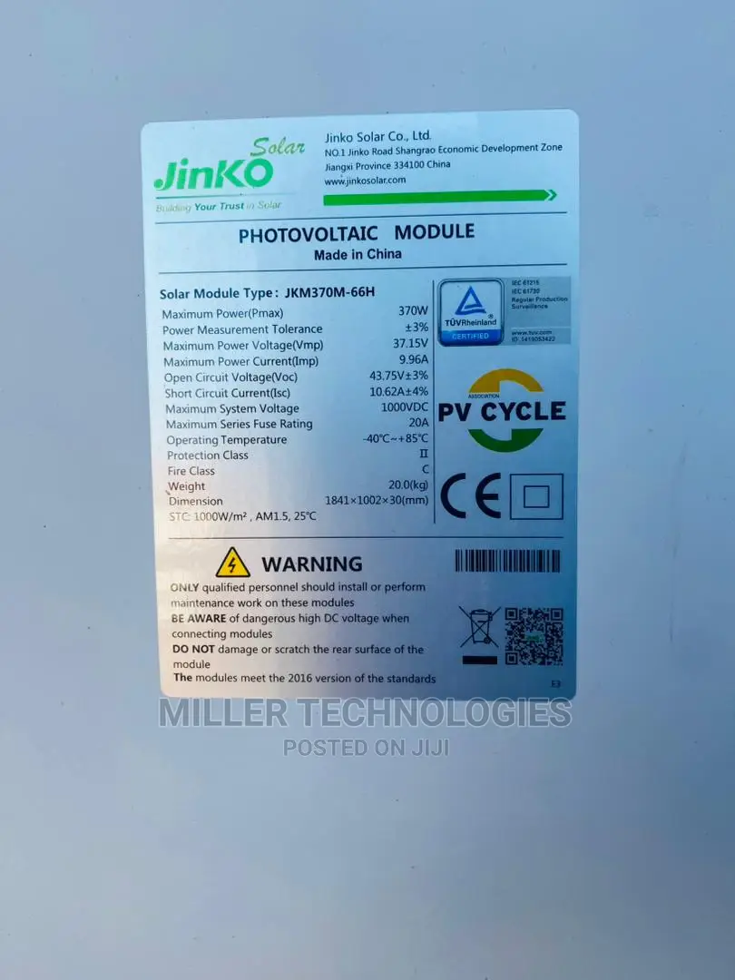 Jinko 370w 400w Panel