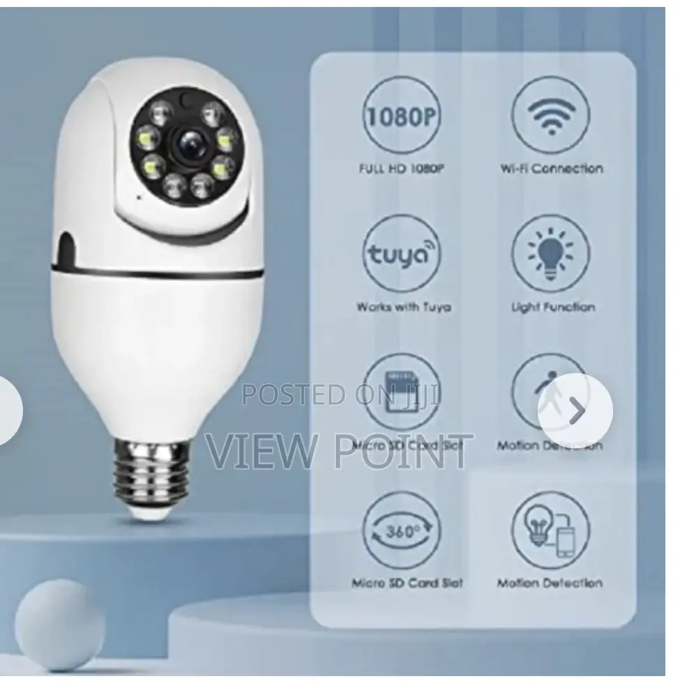 Bulb Camera 1080p Security - PTZ 360 Degree