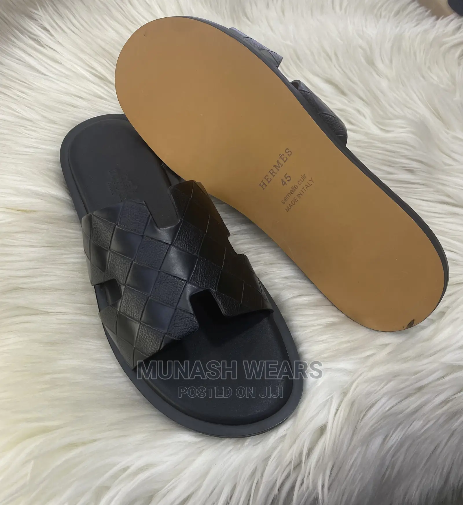 Hermes Leather Slipers
