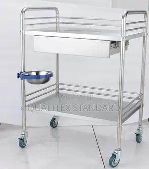 Instrument Trolley With Two Step, Bowl And Drawer