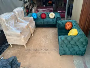 Luxury 7 Seater Living Room Fabric Made Royal Sofa Chair.