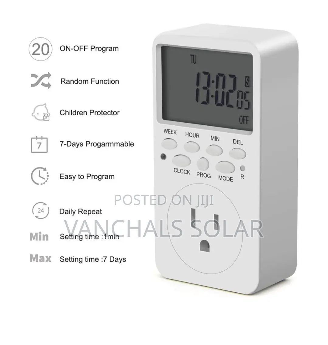 Digital Timer Switch Relay Control Plug 13a