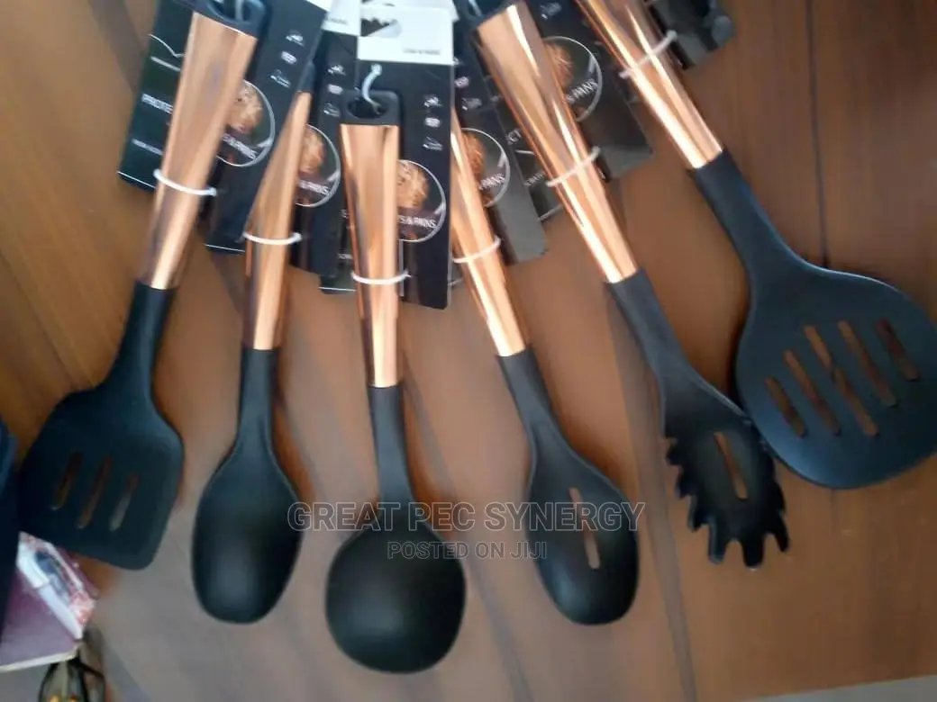 Gold Color Handle Non Stick Spoon Set
