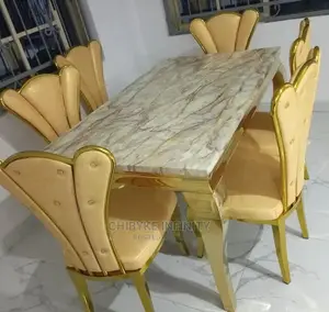 Photo - Classic Turkish Royal Wooden Dining Table by Six With Marble