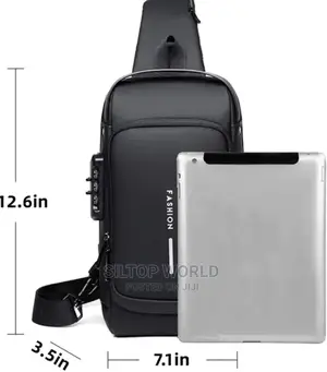Waterproof Unisex Usb Cross Bag With Security Lock