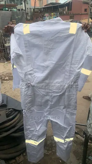 White Coverall With Reflector