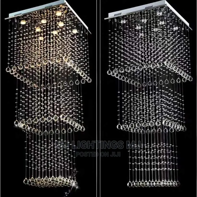 Modern American Crystal Raindrops Chandelier Light