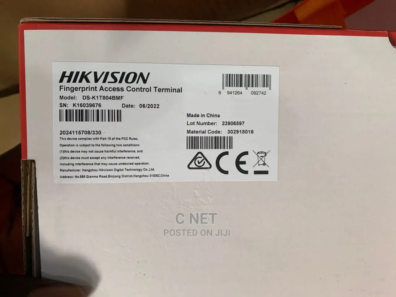 Hikvision DS-K1T804BMF Fingerprint Acces Control