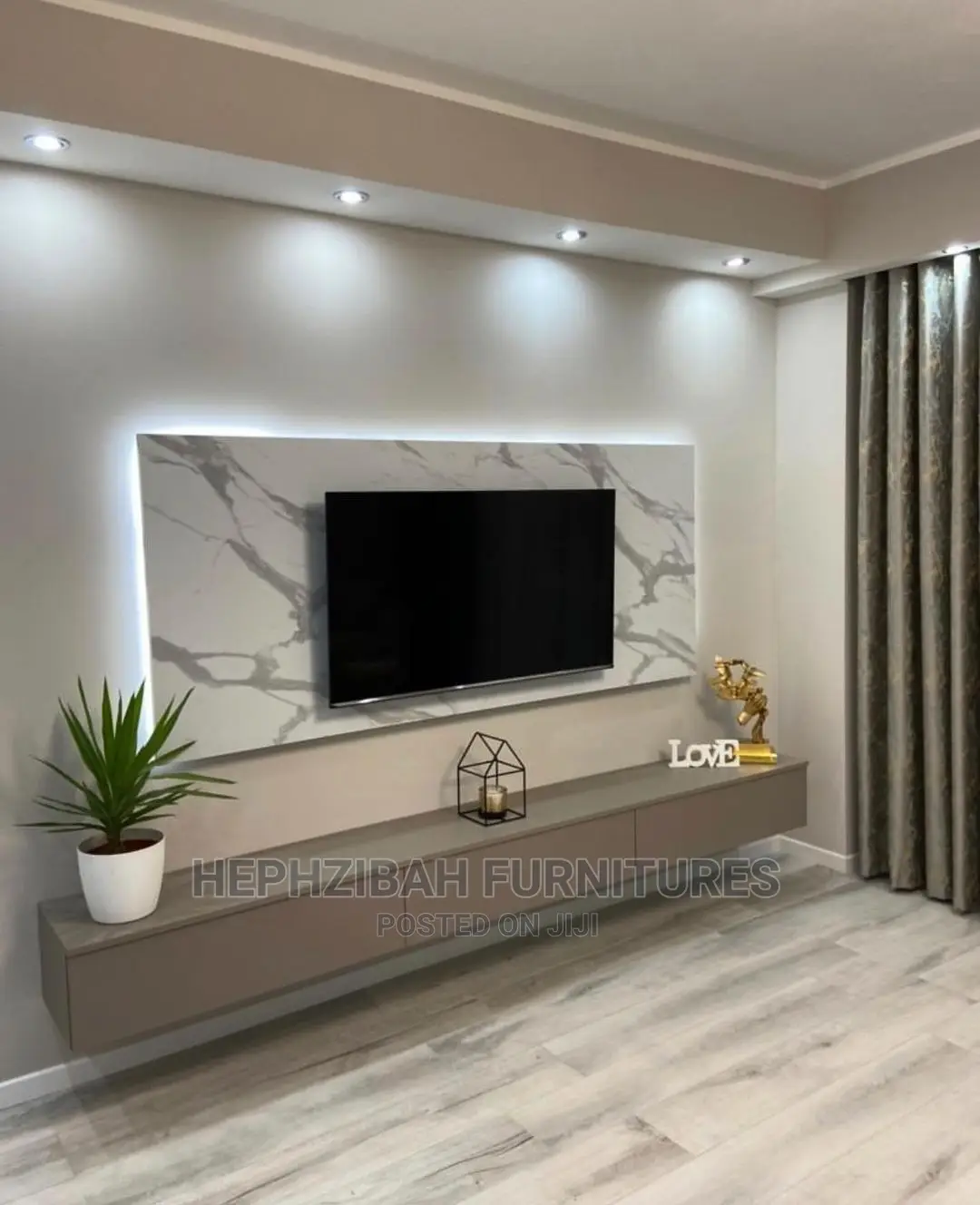 Tv Wall Console With Led Light