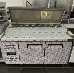 Standing Salad Bar Display Cooler With Cabinet
