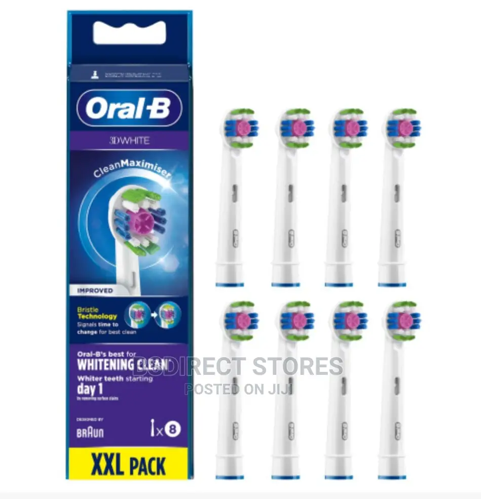 Oral B 3D White 8 Replacement Heads With Cleanmaximiser Tech