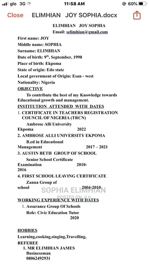Clerical Administrative CV