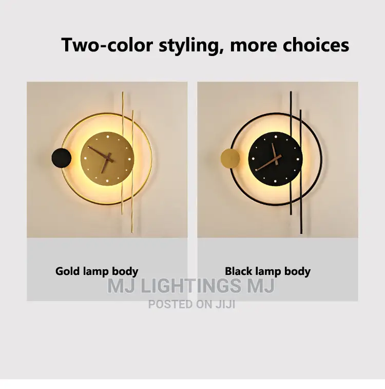 Nordic LED Wall Lamp Art Clock Design