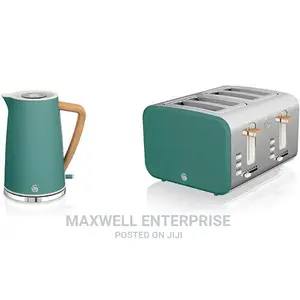 Swan Green Toaster and Kettle