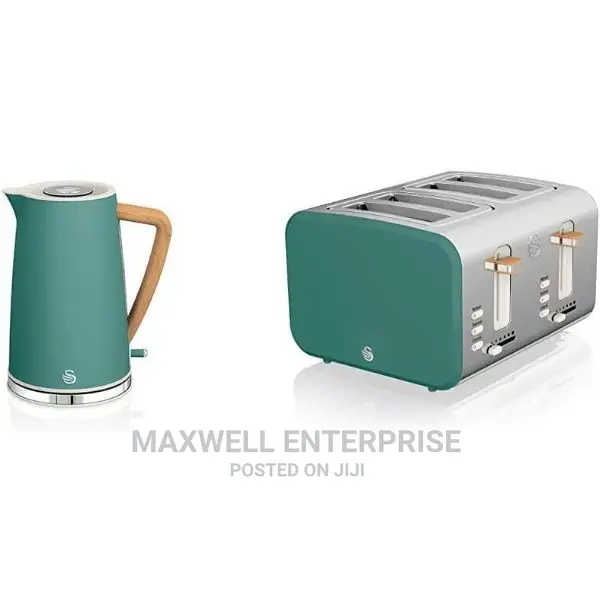 Swan Green Toaster and Kettle