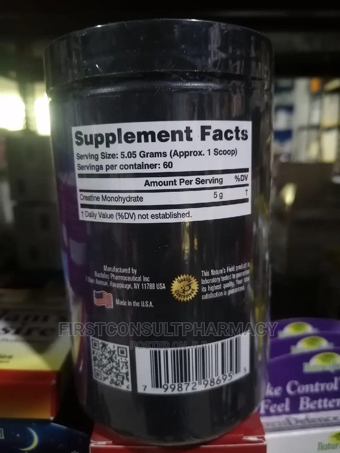 Nature's Field Creatine Monohydrate 5000mg Powder 303g