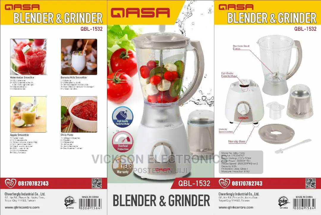QASA 2in1 Standard Blender Grinder