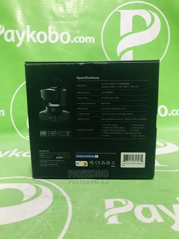 Nexigo N990 PTZ Webcam - Zoom Certified Video Conference