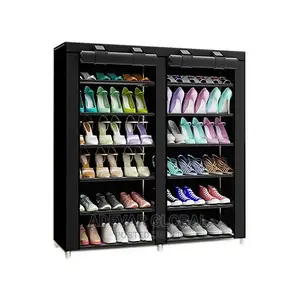 6 Tiers Layers Double Layer Shoe Rack With Fabric Cover