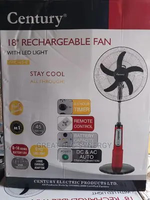18 Rechargeable Fan - Century Red