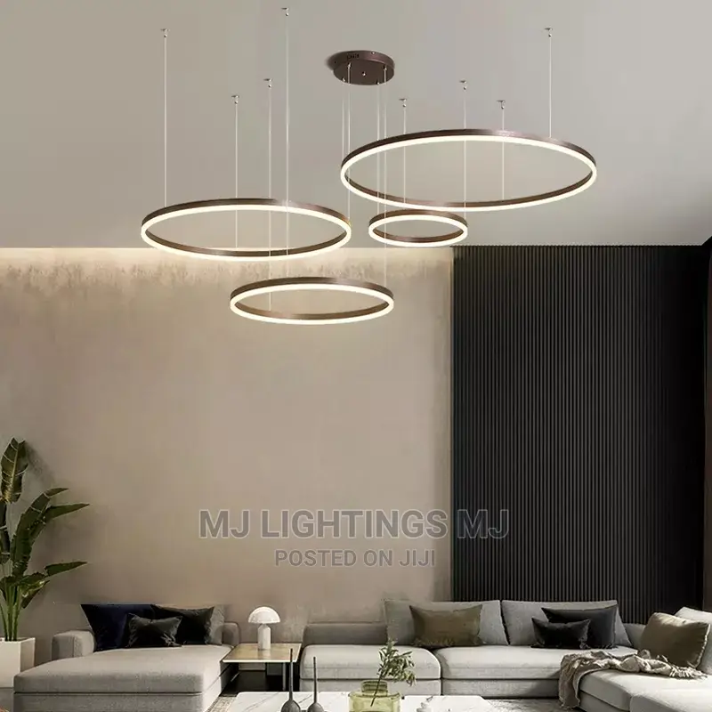 Modern Led Blushed Rings Ceiling Chandelier