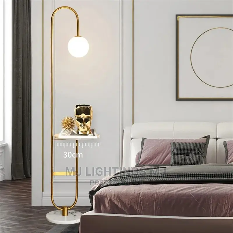Nordic LED Floor Lamp Iron Marbel Standing Lamp