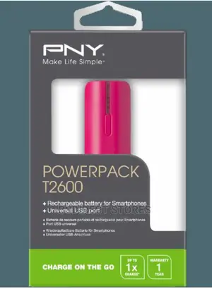 PNY - Powerpack T2600 USB Rechargeable External Battery Pink