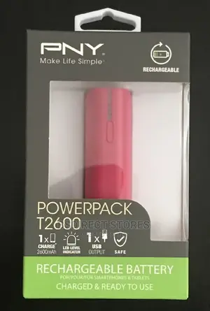 PNY - Powerpack T2600 USB Rechargeable External Battery Pink