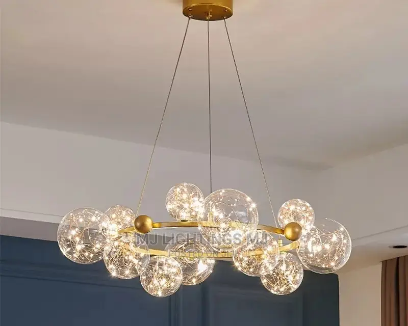 Chandelier Circle Clear Glass Ball Ceiling Hanging Lamp