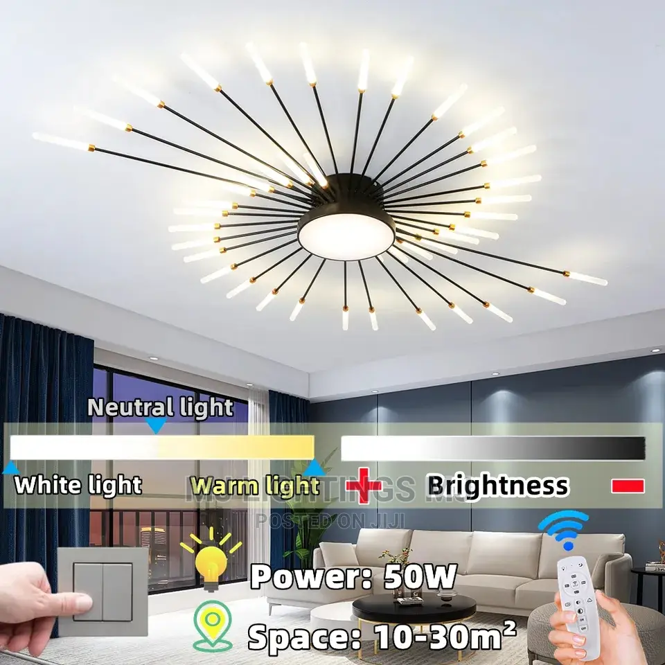 Dimmable LED Ceiling Chandelier With Remote Control.