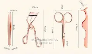 Gold Plated Eyelash Curler and Tweezer
