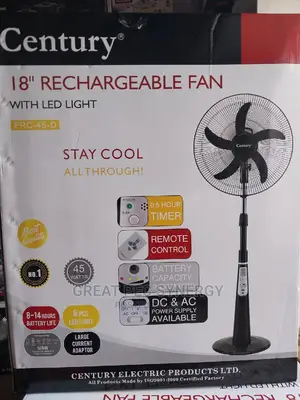 18 Rechargeable Fan - 45 D Black