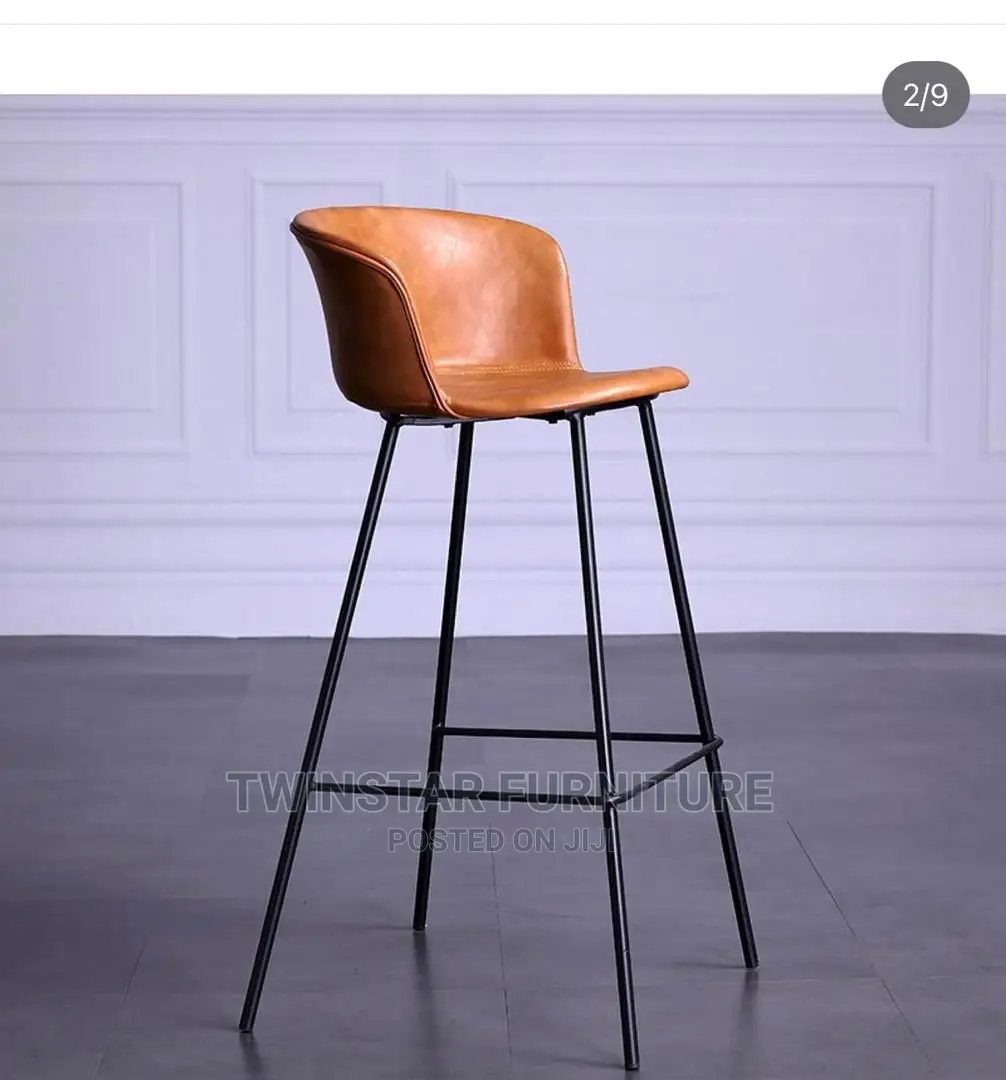 New Modern Golden Frame High Bar Stools With Back Rest