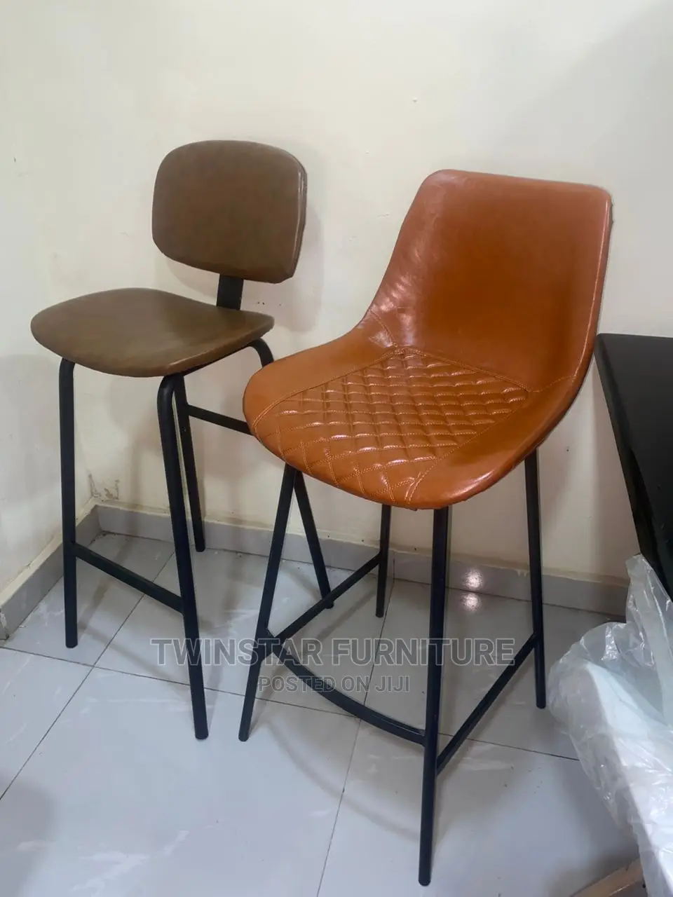 New Modern Golden Frame High Bar Stools With Back Rest