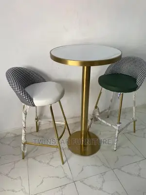 New Modern Golden Frame High Bar Stools With Back Rest