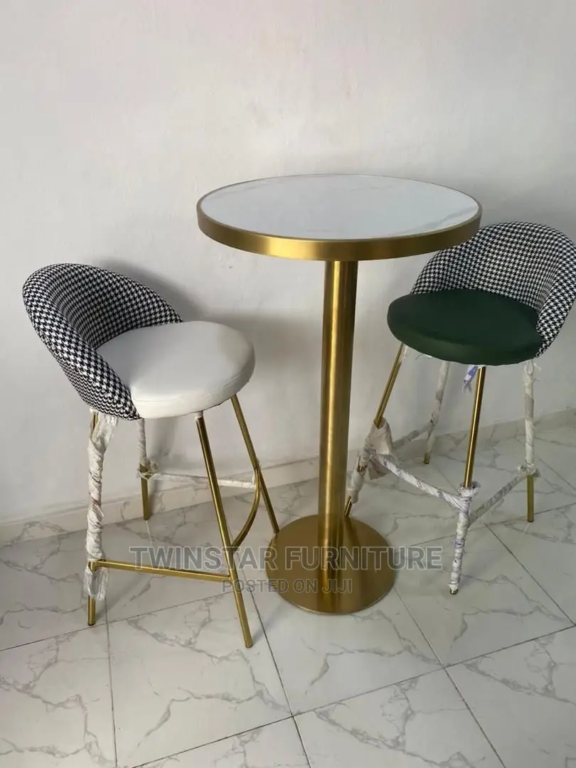 New Modern Golden Frame High Bar Stools With Back Rest