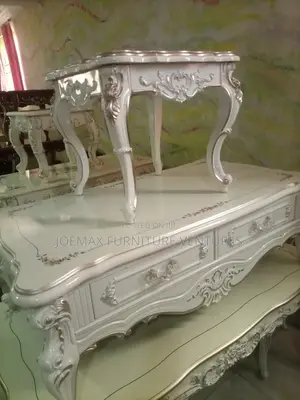 Royal Executive Center Table With Two Side Stools.
