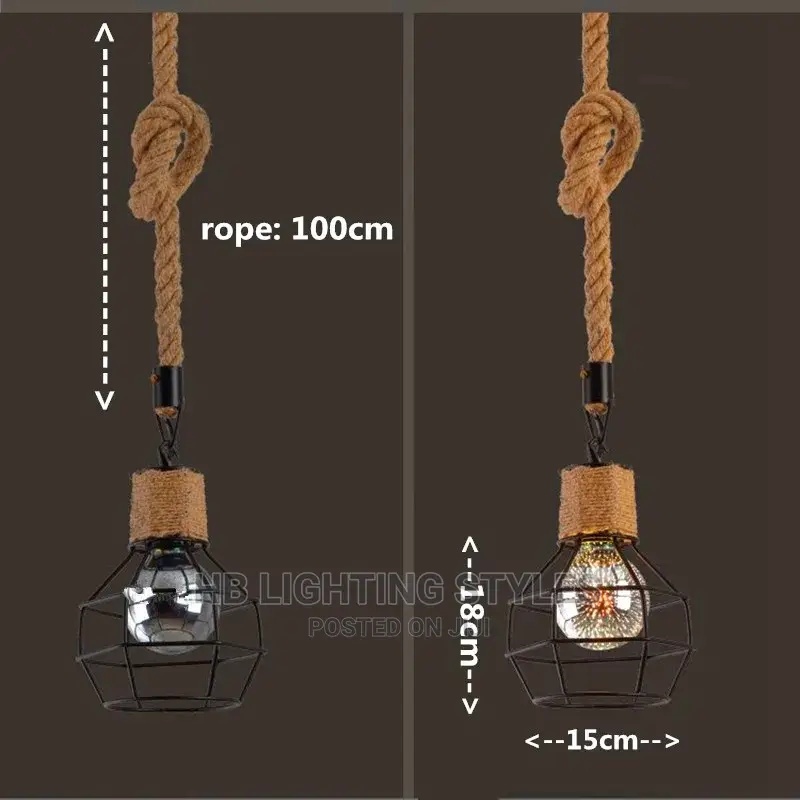 Hemp Pendant Drop Light