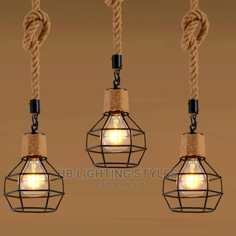 Hemp Pendant Drop Light