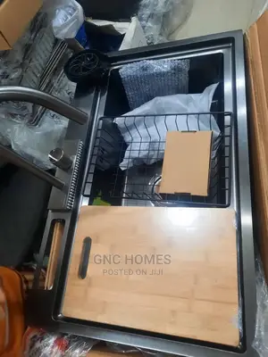 Black Kitchen Sink and Tap