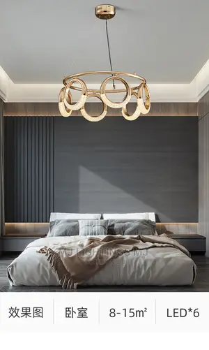 Minimalist Restaurant Ring Chandelier Home Bedroom