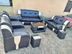 Modern 7 Seater Living Room Leather Fabric Made Sofa Chair. Lod06