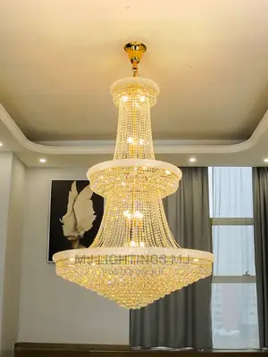 Crystal Chandelier Hotel Lobby Villa High Ceiling Staircase