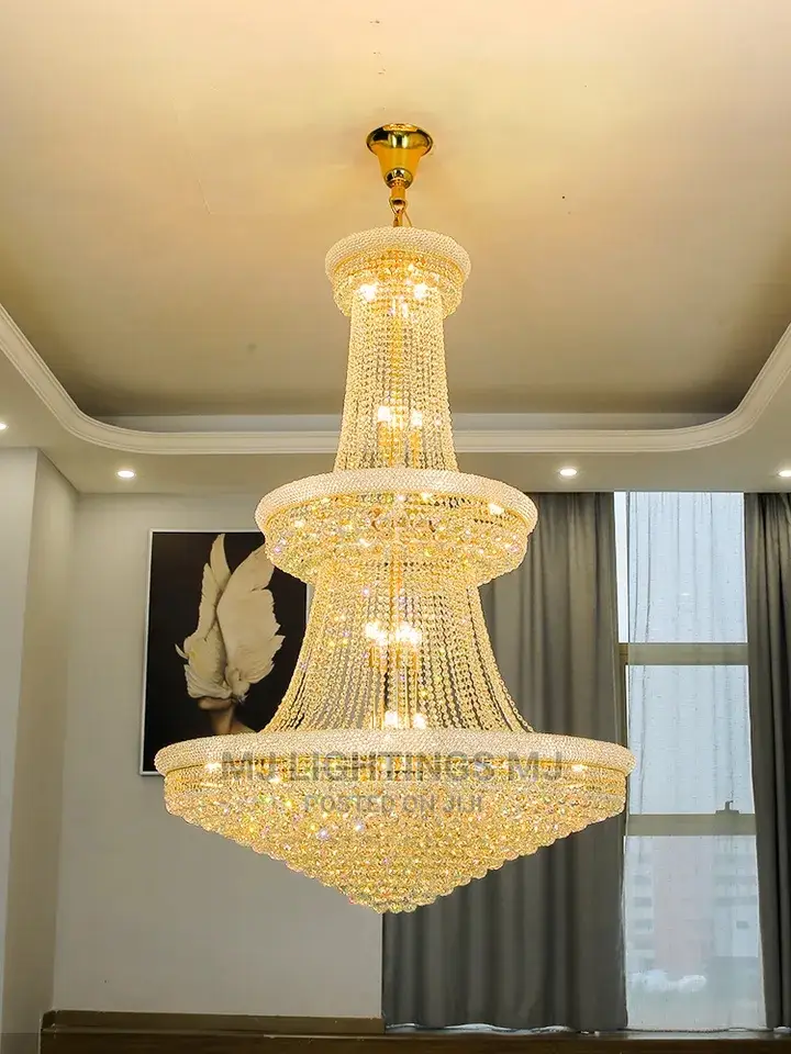 Crystal Chandelier Hotel Lobby Villa High Ceiling Staircase