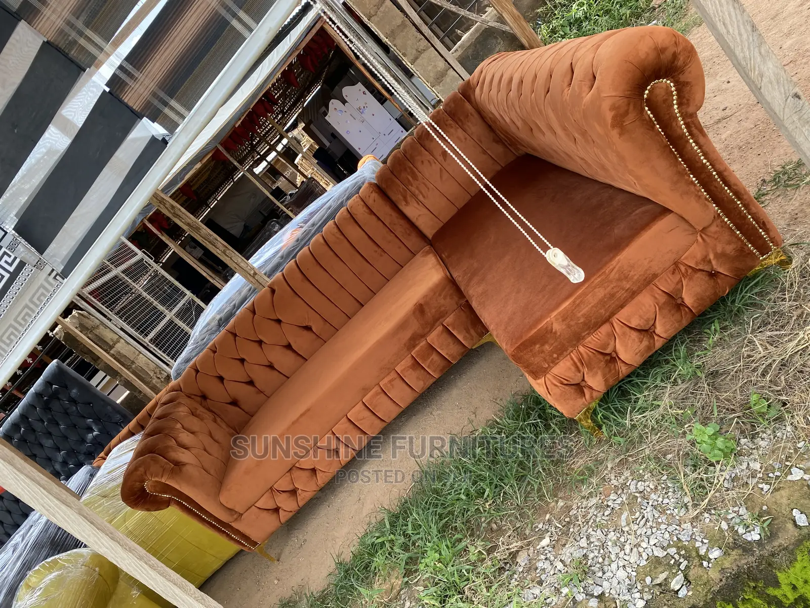 Tufted L Shaped Sofa