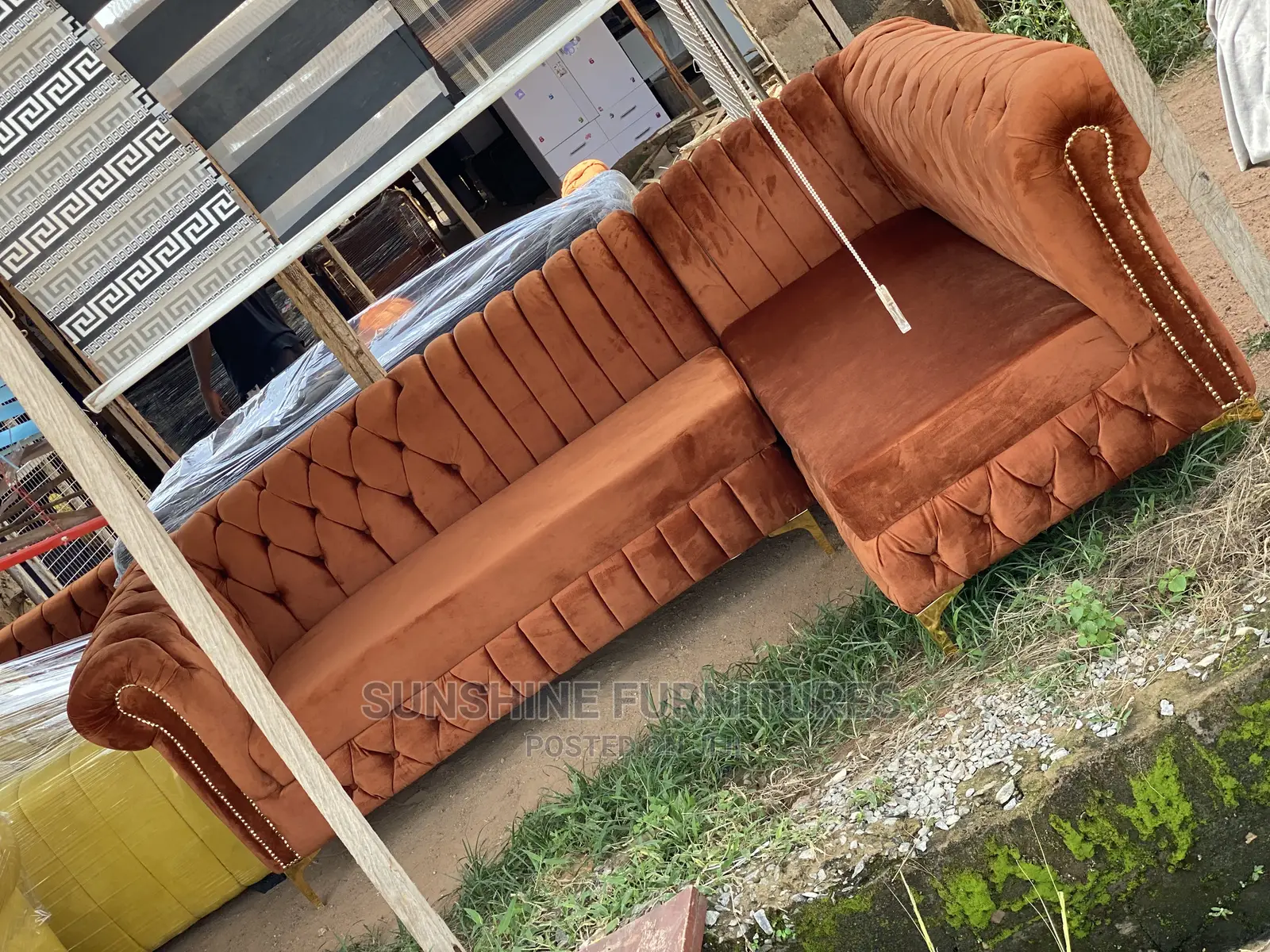 Tufted L Shaped Sofa